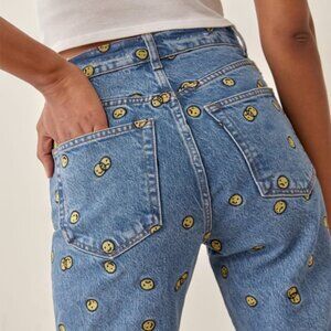 Reformation Mixed Emotions High Rise Straight Jeans in 25 (in "Colorado" color)